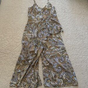 Emma and Michele Pattern Flowy Sexy Pantsuit